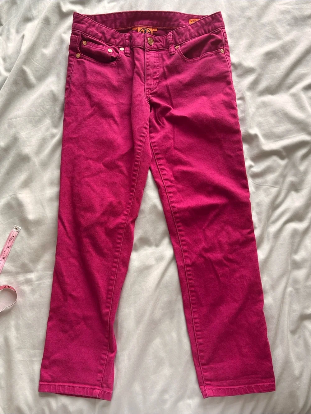 Tory Burch Alexa Skinny Jeans Hot Fuchsia / Magenta